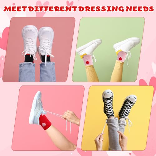 Girls' Athletic Crew Socks - 3-6 Years, Pink Beige Black Red, 8-Pack