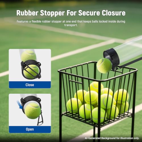 Ball Retriever Tube Hopper for Tennis & Pickleballs - 3 Section