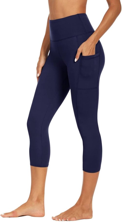 GAYHAY High Waisted Capri Leggings - Soft Slim Fit Yoga Pants for Running & Cycling
