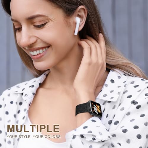 Stretchy Nylon Sport Strap for Samsung Galaxy Fit 3 - Black/Dark Blue