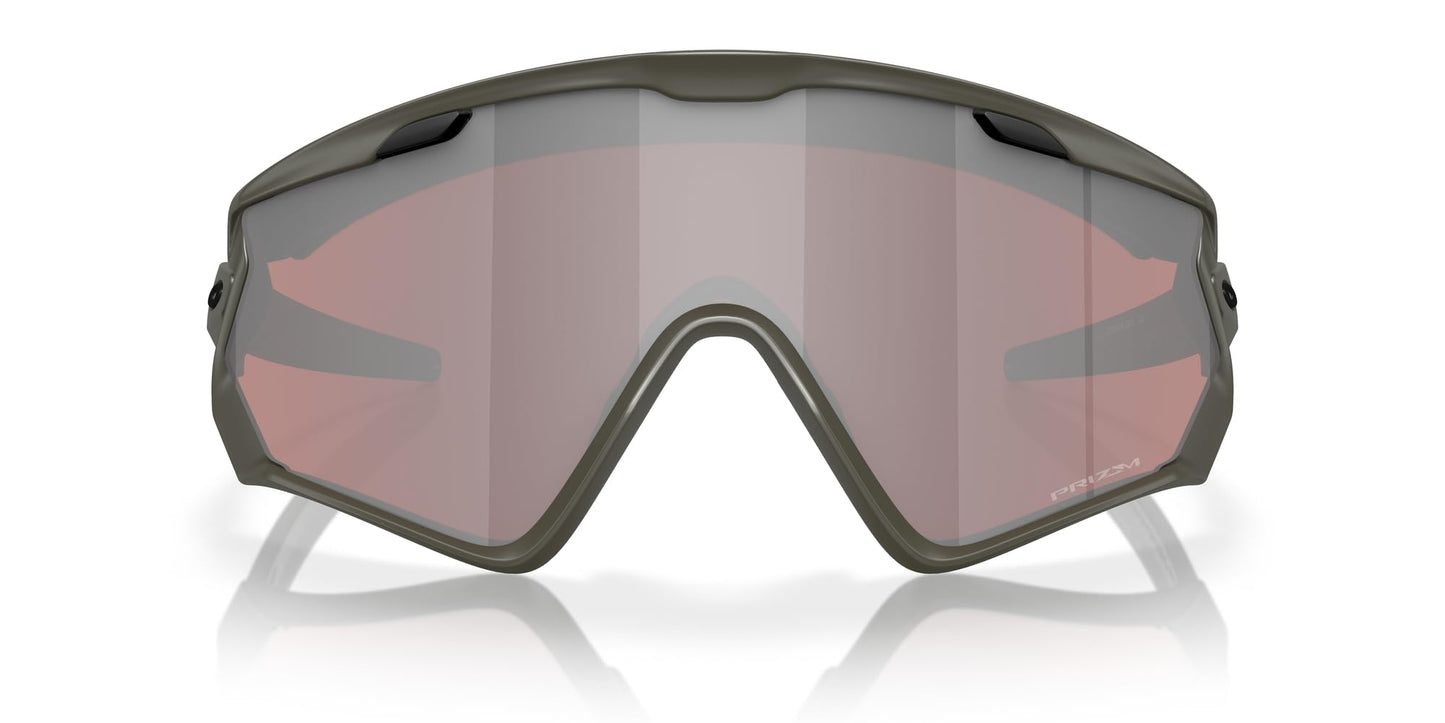 Oakley Men's Oo9418 Wind Jacket 2.0 Rectangular Sunglasses, Matte Olive/Prizm Snow Black, 45 mm