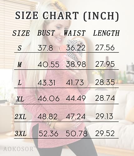 Aokosor Light Grey Long Sleeve Tunic Top for Women XL - Loose Fit Sweater for Leggings