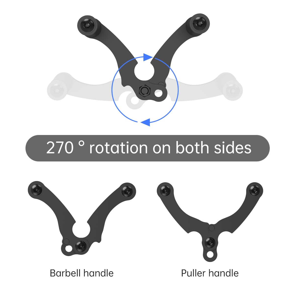 AimiDream Double D Row,V Bar Landmine Handle Attachment for Barbell Bar, Handle Cable Attachment for Weight Workout with Non-Slip Rubber Handle, Fits Olympic Bars Strength Training Bars,Black