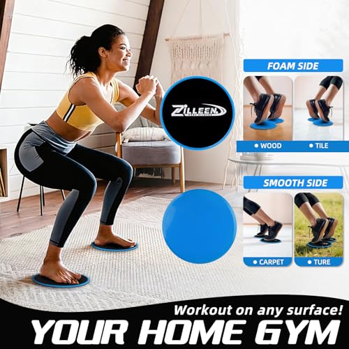 Exercise Sliders for Pilates & Yoga - Blue Fitness Discs (2pcs)