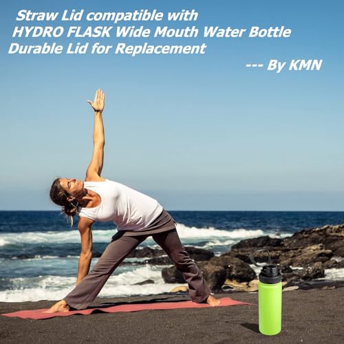 Spout Lid for Hydro Flask Wide Mouth Water Bottles - Black & Grey