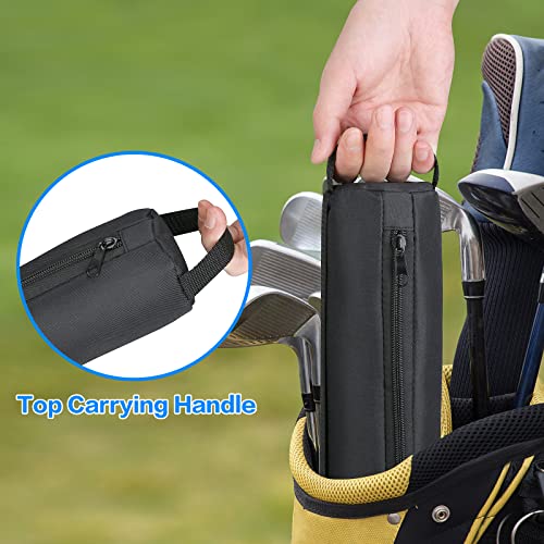 Insulated Beer Cooler Sleeve for Golf Bag - 7-Can Capacity, Black