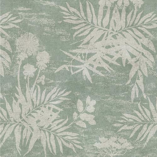 Naphite Floral Peel and Stick Wallpaper Vintage Leaf Botanical Dark Green Contact Paper for Cabinets Drawers Boho Self Adhesive Removable Wallpaper for Bedroom Waterproof Shelf Liner 17.3inW 78.7inL
