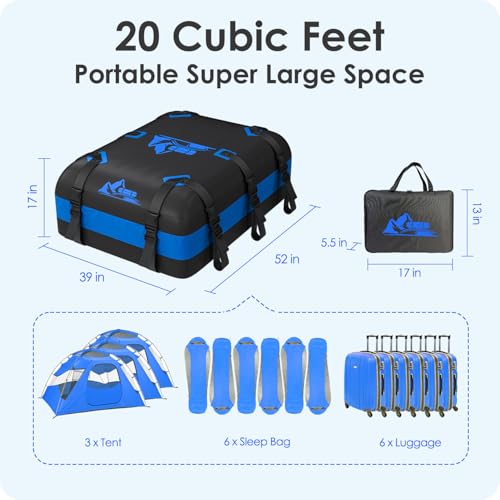 Rooftop Cargo Carrier Bag - 20 Cubic Feet Waterproof Storage