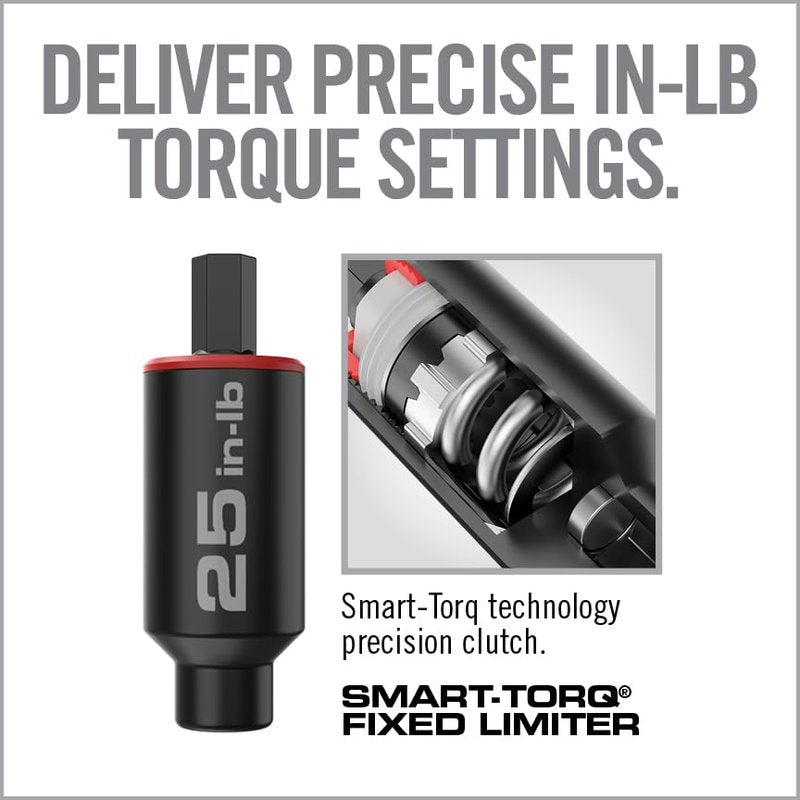 Real Avid Smart-Torq Fixed 25 Inch-Lb Torque Limiter - Accuracy Within +/- 5%, Click-Style Clutch Mechanism Prevents Over-Tightening, Works with 1/4" Hex Drivers and Bits