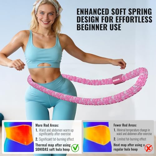 Weighted Hula Hoop for Adults - 3.3lbs Pink Hula Hoop