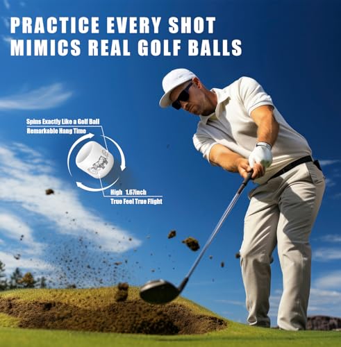 GLEFLE Practice Golf Balls 12 Pack - Realistic Feel & Flight for Indoor & Outdoor Training