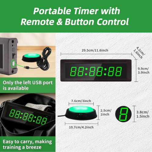 Programmable Gym Timer Clock with Remote Control - Plug-In