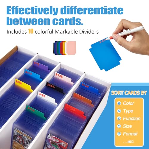 4-Pack Cardboard Sports Card Storage Boxes with Dividers - 3120 Count