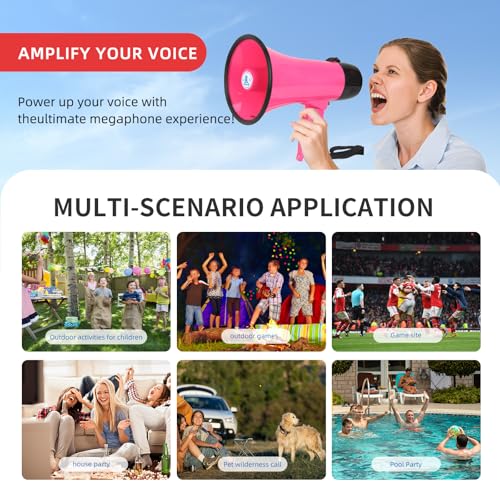 20W Megaphone with Foldable Handle and Voice Recording