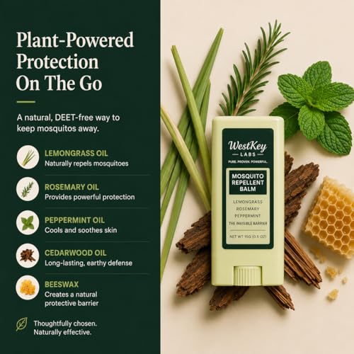 Natural Mosquito Repellent Balm Stick - 3-Pack (0.5oz Each)