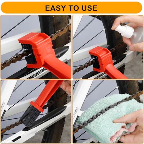 Bike Chain Cleaner Kit - 6-Piece Maintenance Tools for MTB & Motorcycle