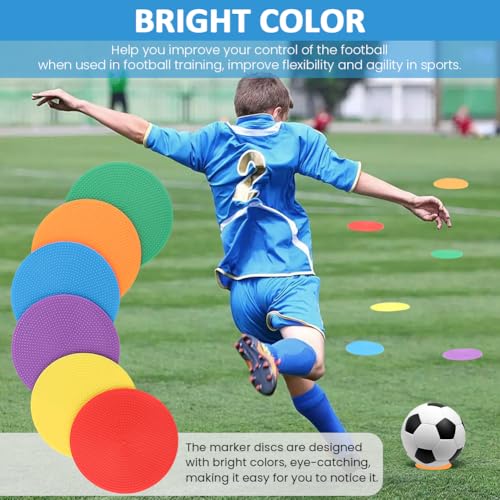 12-Pack Non-Slip Spot Markers - Colorful Training Discs for Agility