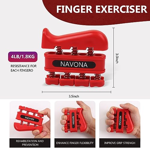 Grip Strength Trainer Kit - 13 PCS Hand & Forearm Exerciser - Red