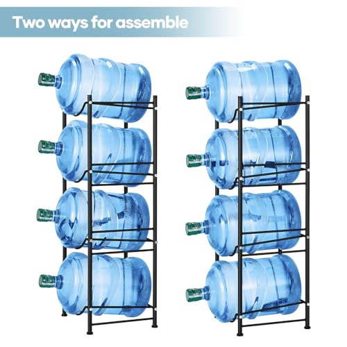 SEHERTIWY 5 Gallon Water Cooler Jug Rack, 4 Tier Detachable Water Bottle Storage Rack, Heavy Duty Water Bottle Organization for Home, Office