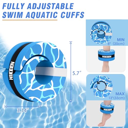 Water Aerobics Cuffs - Adjustable Aquatic Exercise Weights - Blue