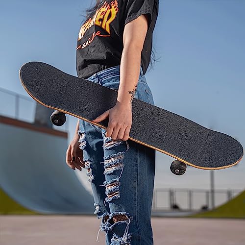 Black Skateboard Grip Tape - 10.6" x 36.4" - Tear-Proof & Waterproof
