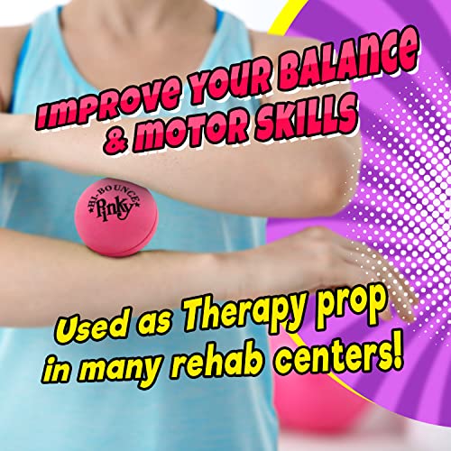 Hi-Bounce Pinky Ball - 1 Pack Rubber Bouncy Ball for Kids & Adults