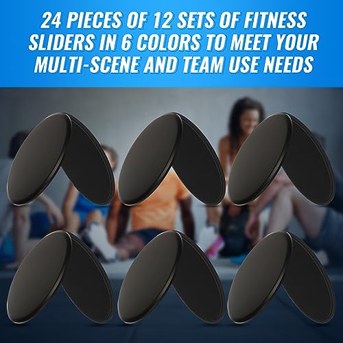 24 Pcs Abdominal Exercise Sliders - Dual Sided Workout Discs - Black