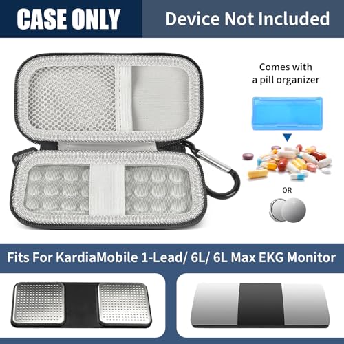 EKG Monitor Case for KardiaMobile 1-Lead & 6L Max - Black