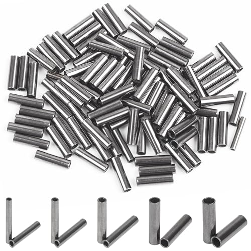 Fishing Crimp Sleeves - 100pcs Single Barrel 0.6mm Brass Tubes