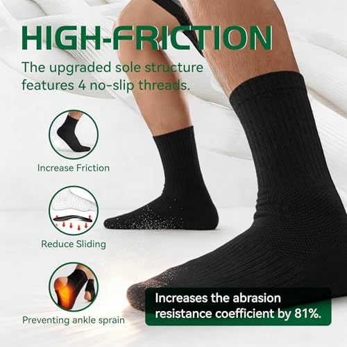 Men's Cushioned Crew Socks - Arch Support, 1 Pair