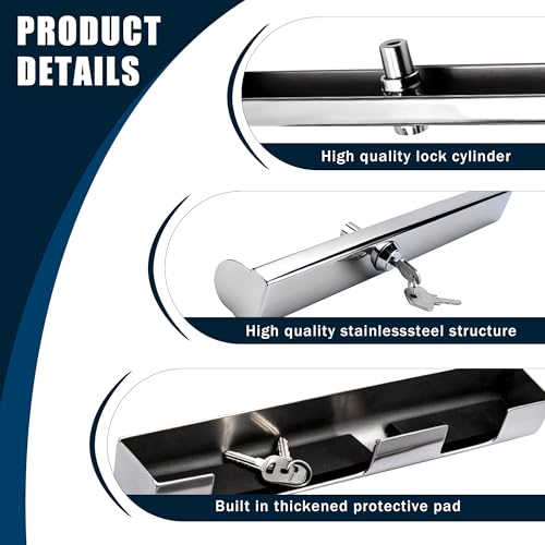 Heavy Duty Outboard Motor Lock - Marine-Grade Stainless Steel, Brass Locking Security