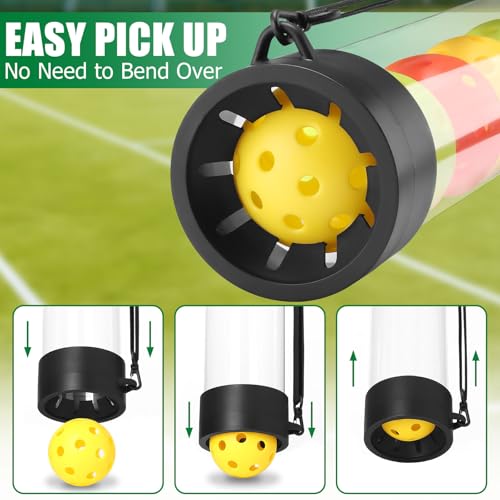 Portable Tennis and Pickleball Ball Collector Tube with Strap