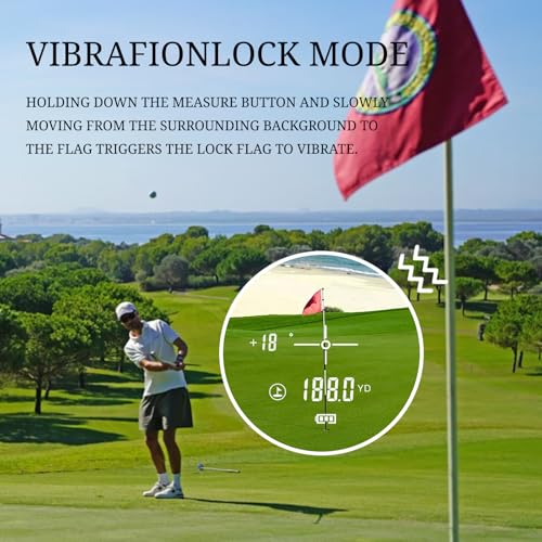 Golf Rangefinder with Slope Switch, Magnetic, 1000 Yards - White