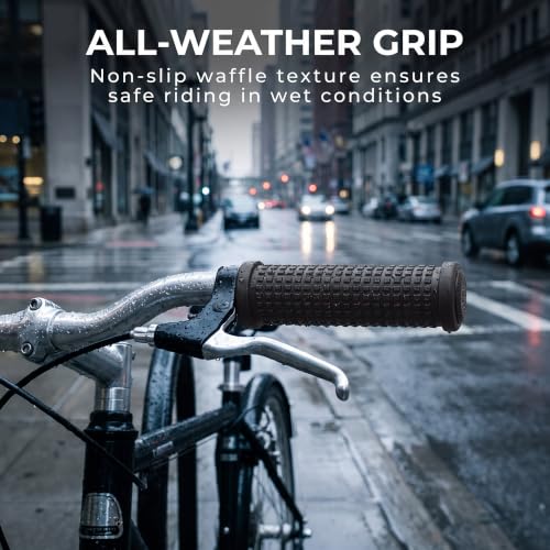 Bike Handlebar Grips Set - Shockproof Anti-Slip Rubber - 2 Pcs