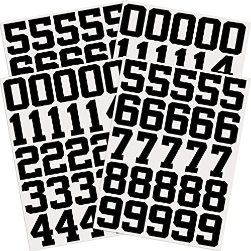 Sports Helmet Numbers Stickers - 102 Pcs Vinyl Decals - Black