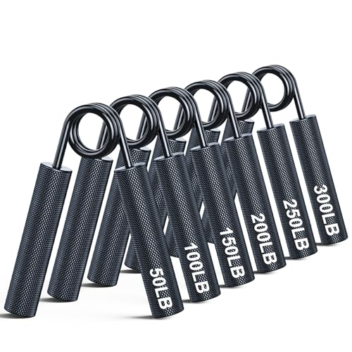Grip Strength Trainer Kit - 4 Pack Metal Hand Gripper - Black
