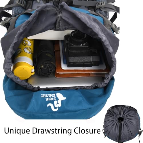 Bseash 60L Waterproof Hiking Camping Backpack with Rain Cover - Light Blue
