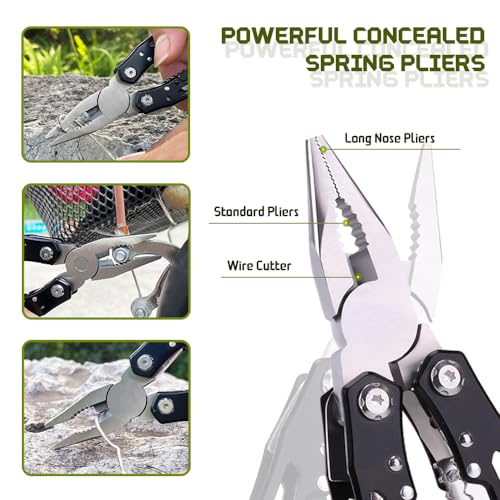14-in-1 Large Multitool Pliers with Safety Lock - Stainless Steel
