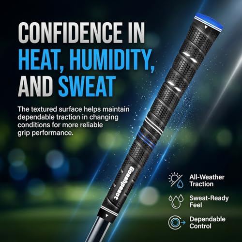 Midsize Golf Grips 13 Pack with Advanced Surface Texture - Blue