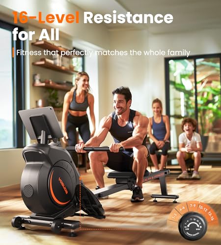 Magnetic Rowing Machine for Home - Bluetooth, LCD Monitor, Classic