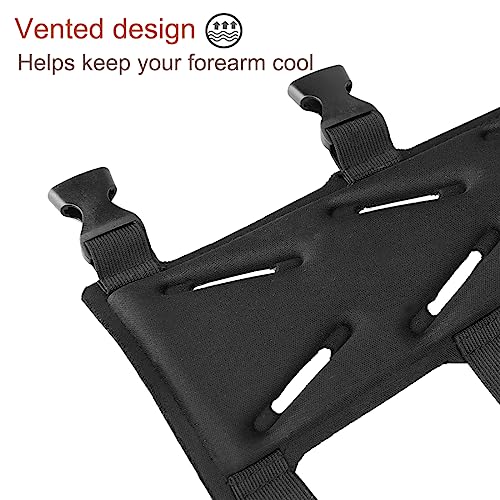 Adjustable Arm Guard for Archery - Lightweight 3-Strap - 7in Black