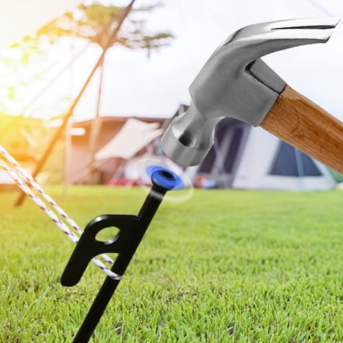 Heavy Duty Forged Steel Tent Stakes - 8 Pack Camping Ground Anchors