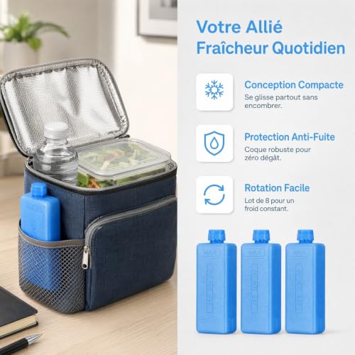 Homoyoyo Ice Packs for Portable Air Conditioner Fans, 8Pcs Mini