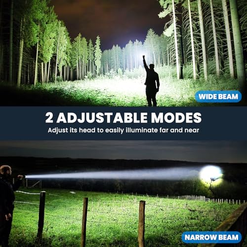Flashlight Rechargeable LED High Lumens 2, 99,000lm Pack Bright Flash Lights with 7 Modes, Powerful Waterproof Handheld Linterna for Home, Camping, Outdoor