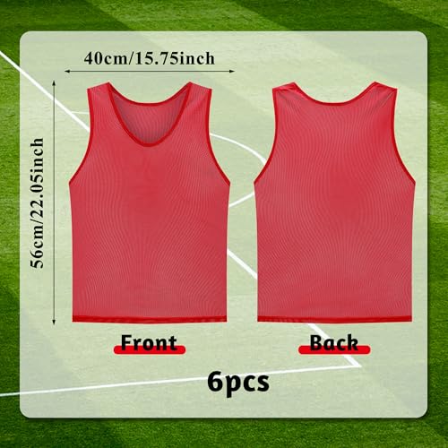 6-Pack Lightweight Soccer Practice Vests - Team Mesh Jerseys