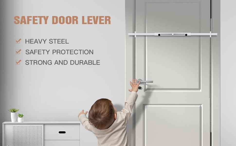 Door Security Door Bar (White 2 Sets - Heavy Duty) Use as Door Security Bar -Door Reinforcement Lock,Protect The Security of The Entire Door. Fits Doors 30"-39" - Safe Room