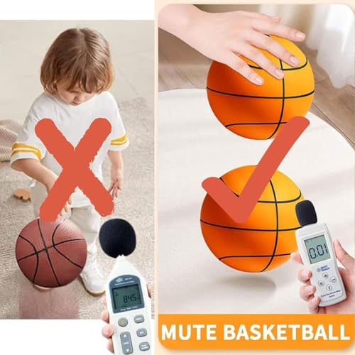 Silent Foam Basketball Size 7 Indoor Dribbling Ball for Quiet Training
