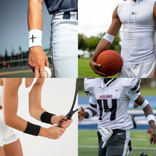 Drip Wristband - Cross White Cotton Blend for Comfort