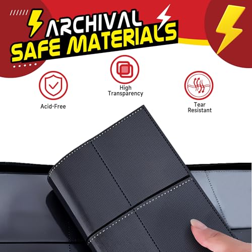 Luporia Red 400-Capacity 3-Ring Trading Card Binder with 50 Removable Sleeves