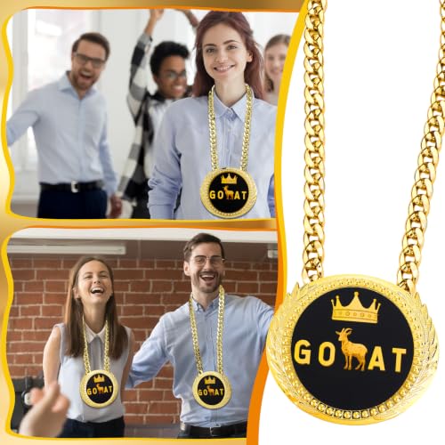 Tondiamo 2-Pack Big Gold Goat Medal Chain Necklace Sports Award - Variation 2